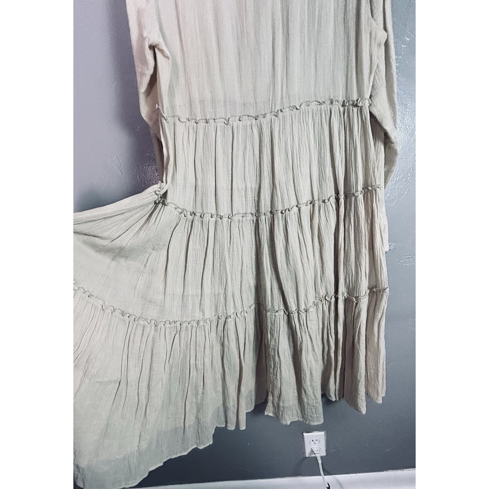 Sundance Enchanted Days pintuck tiered midi dress L 100% Cotton Cottage Core - Picture 4 of 14
